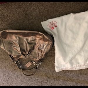 Coach Bronze leather handbag